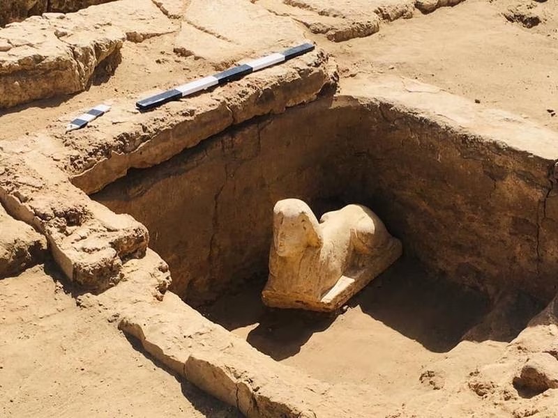 الكشف عن تمثال لـ أبو الهول في جنوب مصر و كابينة من العصر الروماني
